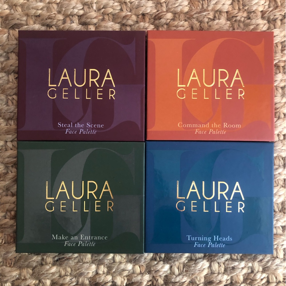 NEW: Set of Four Laura Geller Pallettes. Eyeshadow. Highlighter. Blush.